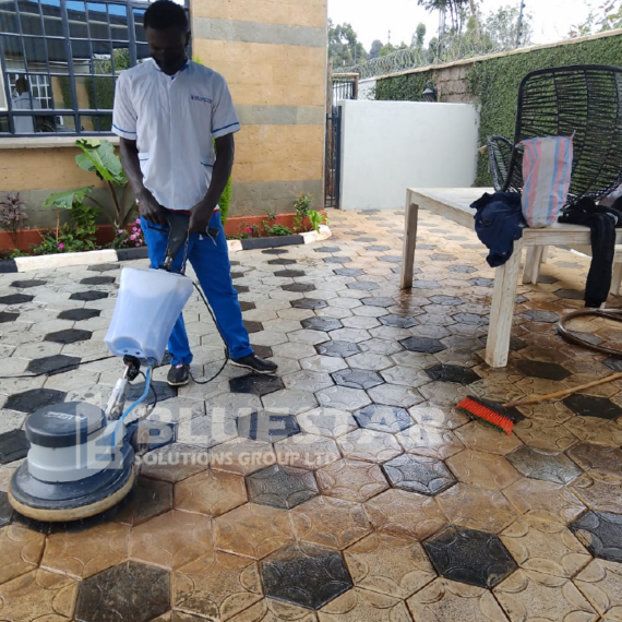 Revitalize Your Terrazzo Surfaces with Professional Cleaning At Bluestar Solutions Group, we offer expert terrazzo cleaning services in Mombasa designed to restore the beauty and luster of your terrazzo floors. Terrazzo, known for its durability and aesthetic appeal, requires specialized care to maintain its shine and longevity. Our team is committed to delivering high-quality cleaning solutions that enhance the elegance of your spaces while ensuring the longevity of your floors. Why Choose Our Terrazzo Cleaning Services? Our comprehensive terrazzo cleaning services include: Deep Cleaning: We utilize advanced equipment and eco-friendly cleaning products to thoroughly clean your terrazzo surfaces, removing dirt, grime, and stains that can dull their appearance. Stain Removal: Our experts are skilled in treating tough stains, ensuring that your terrazzo looks pristine and vibrant. Polishing and Sealing: To enhance the shine and protect your terrazzo, we offer polishing and sealing services that prevent future staining and wear. Maintenance Plans: We provide tailored maintenance plans to keep your terrazzo surfaces looking their best year-round. Affordable Pricing for Terrazzo Cleaning Our terrazzo cleaning services are competitively priced to cater to various budgets, with prices starting from: Small Areas (up to 50 sqm): KES 5,000 Medium Areas (51 sqm to 100 sqm): KES 9,000 Large Areas (over 100 sqm): KES 12,000 Note: Prices may vary based on the condition of the terrazzo and any additional services requested. Key Areas We Serve in Mombasa Our terrazzo cleaning services are available throughout Mombasa, including: Nyali: We cater to upscale residences and commercial properties in Nyali, ensuring their terrazzo surfaces are impeccably maintained. Shanzu: Our team serves the Shanzu area, providing quality cleaning services that enhance the beauty of terrazzo floors. Diani Beach: We are proud to offer our terrazzo cleaning services to the luxurious properties in Diani Beach. Kilifi: Our services extend to Kilifi, ensuring that terrazzo surfaces in this area shine bright. Bamburi: We also serve clients in Bamburi, helping them maintain the elegance of their terrazzo floors. The Bluestar Solutions Group Advantage Experienced Technicians: Our cleaning professionals are trained in terrazzo care, ensuring that your floors receive the best treatment. Eco-Friendly Products: We use environmentally friendly cleaning solutions that are safe for your family and pets while being tough on stains. Flexible Service Options: We offer convenient scheduling to meet your needs, including residential and commercial services. Customer-Centric Approach: We prioritize your satisfaction, ensuring that you receive results that exceed your expectations. Key Benefits of Our Terrazzo Cleaning Services Enhanced Aesthetic Appeal: Regular cleaning and maintenance enhance the visual appeal of your terrazzo surfaces, making your spaces look more inviting. Longevity of Surfaces: Our expert services help extend the lifespan of your terrazzo flooring, saving you money on repairs and replacements. Healthier Environment: By removing dirt and allergens, our cleaning services contribute to a healthier indoor environment for you and your family. At Bluestar Solutions Group, we are dedicated to providing the best terrazzo cleaning services in Mombasa. Let us help you restore the beauty of your terrazzo surfaces, ensuring they shine brightly for years to come.